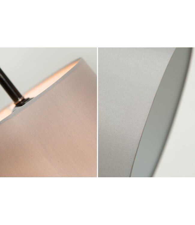 Invicta Interior Hanglamp LEVELS 100cm 5 linnen kappen zwart grijs wit - 37741