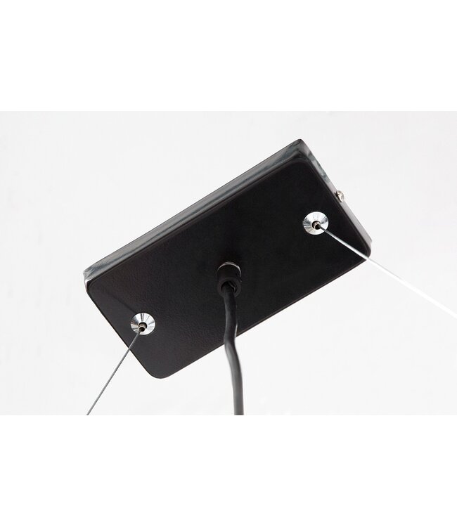 Invicta Interior Hanglamp LEVELS 100cm 5 linnen kappen zwart grijs wit - 37741