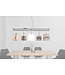 Invicta Interior Hanglamp LEVELS 100cm 5 linnen kappen zwart grijs wit - 37741