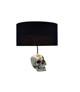 Invicta Interior Tafellamp SKULL 44 cm linnen kap zwart - 38320
