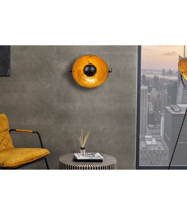 Invicta Interior Wandlamp STUDIO 40cm zwart goud - 35124