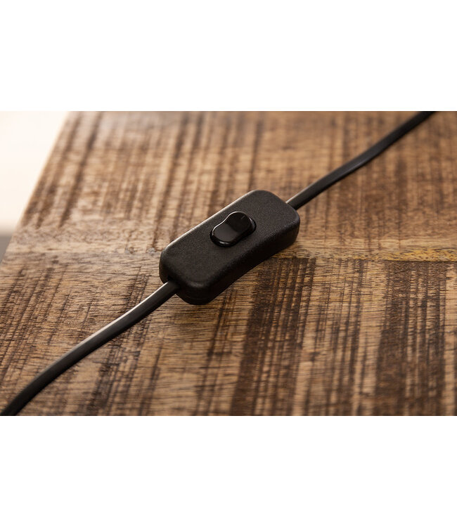 Invicta Interior Tafellamp HARMONY NATURE 50 cm teakhouten linnen kap beige - 41385