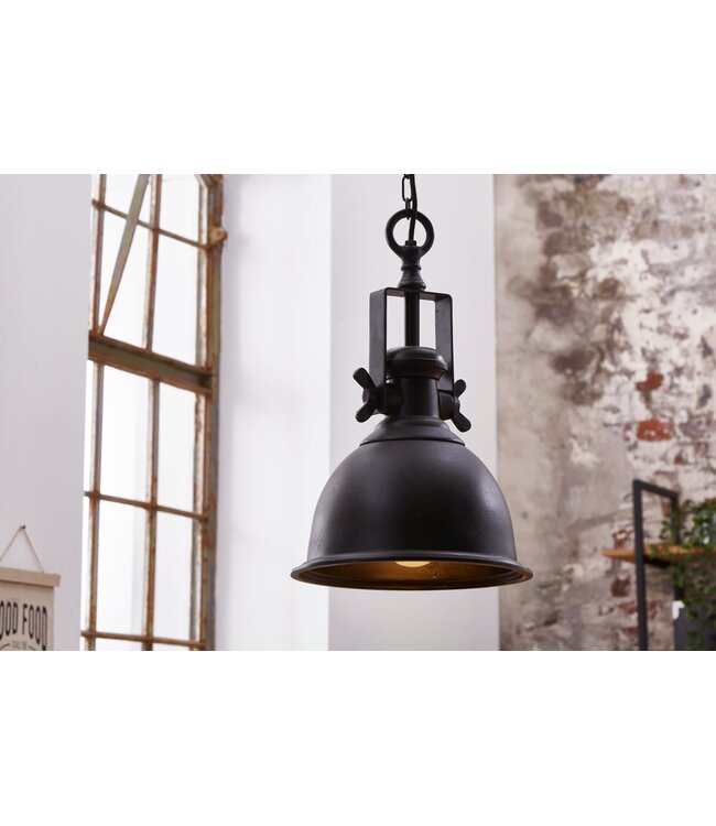 Invicta Interior Hanglamp INDUSTRIEEL metaal zwart-brons industriële stijl - 40919