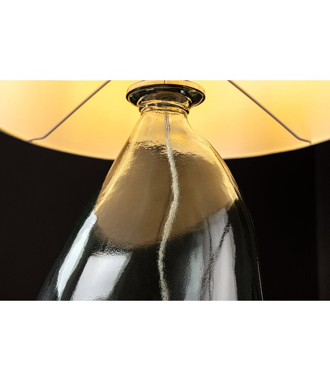 Invicta Interior Tafellamp CLASSIC 40 cm met witte lampenkap van gerecycled glas - 44494