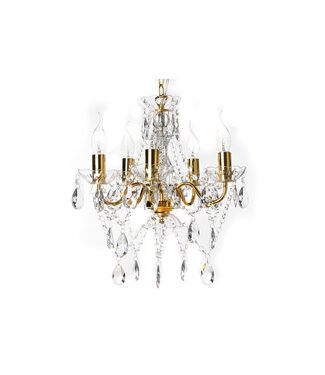 Invicta Interior Kroonluchter met diamanten, 5 armen, goudkleurig - 43169