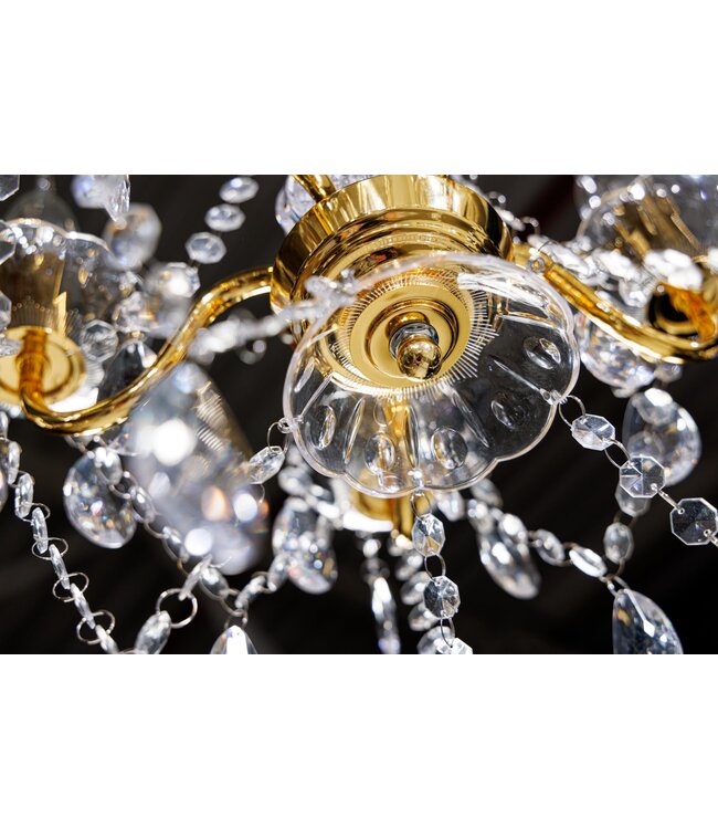 Invicta Interior Kroonluchter met diamanten, 5 armen, goudkleurig - 43169