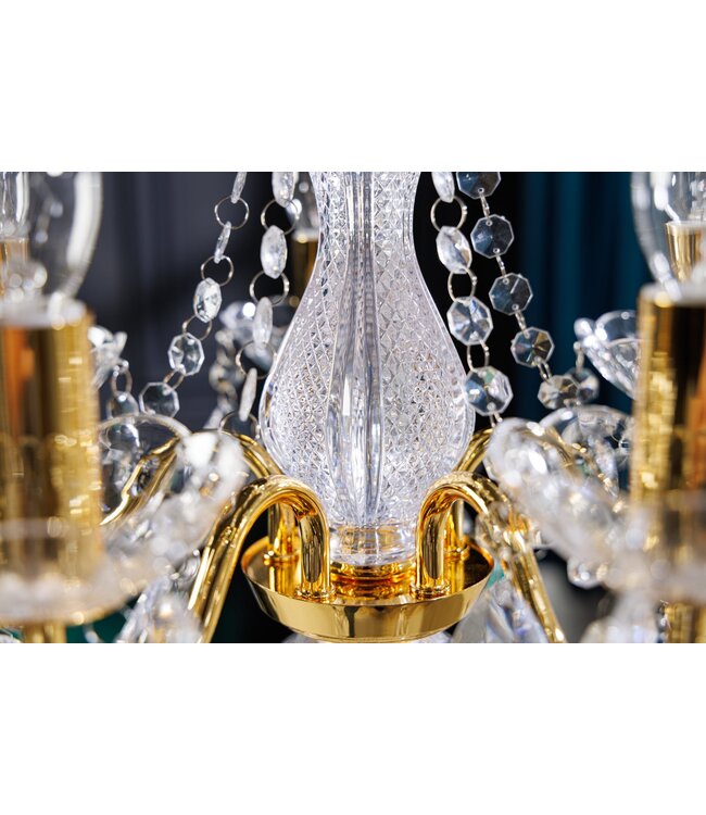 Invicta Interior Kroonluchter met diamanten, 5 armen, goudkleurig - 43169