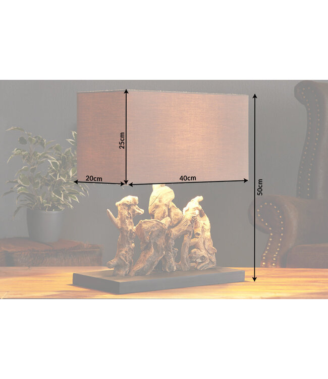 Invicta Interior Tafellamp ARAGON drijfhoutbruin - 20694