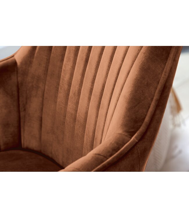 Invicta Interior Draaistoel LIVORNO 180° fluweelbruin - 46657