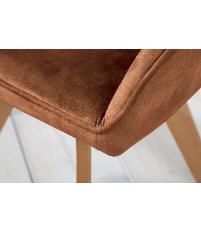 Invicta Interior Draaistoel LIVORNO 180° fluweelbruin - 46657