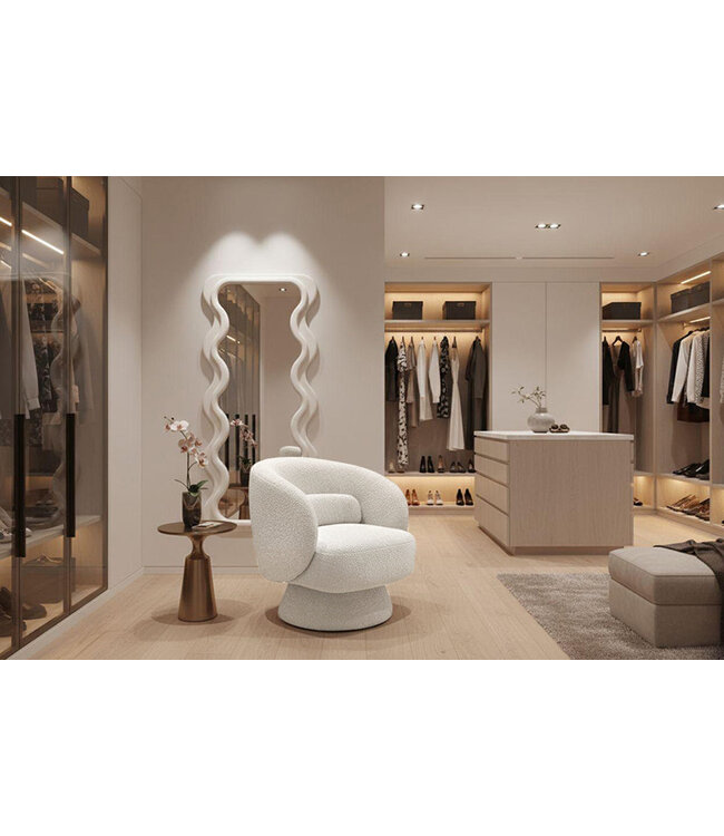 Invicta Interior Fauteuil BOSSA NOVA 360° draaibaar bouclé wit - 43526