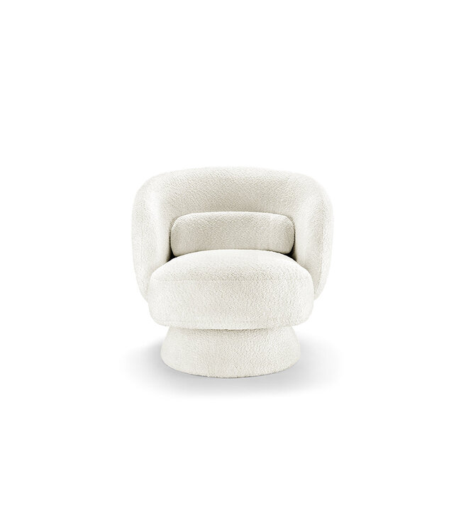 Invicta Interior Fauteuil BOSSA NOVA 360° draaibaar bouclé wit - 43526