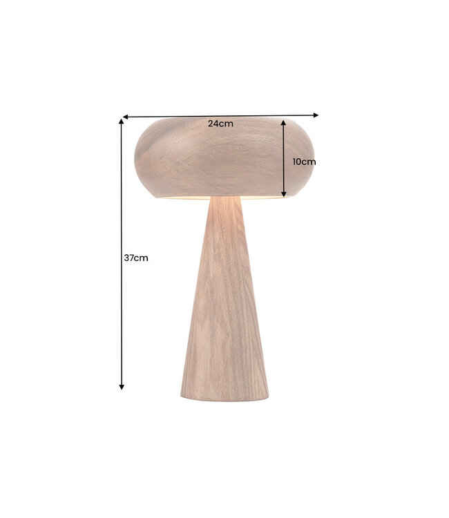 Invicta Interior Tafellamp ALVA 40 cm, ijzer en acaciahout, naturel - 47027