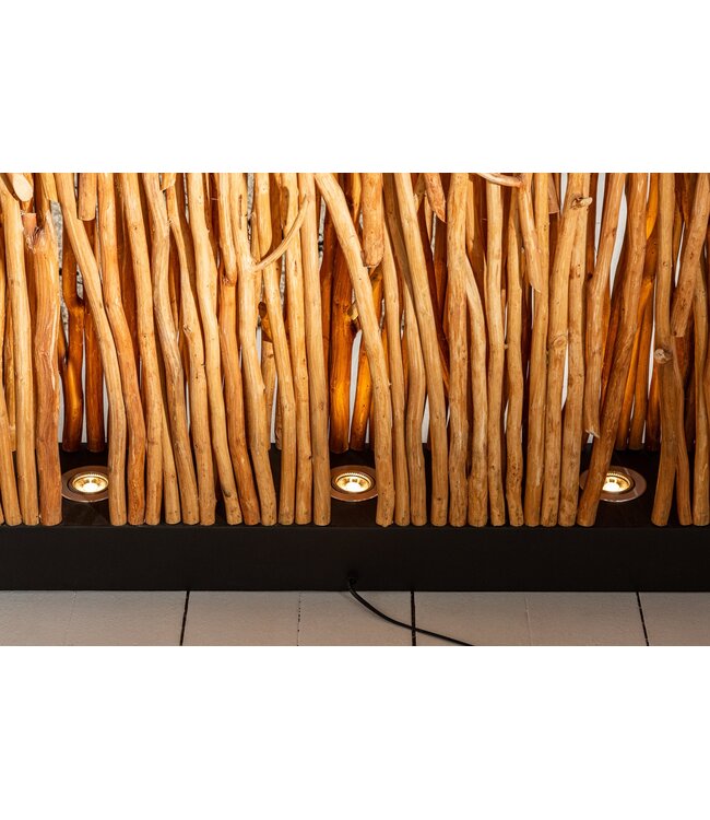 Invicta Interior Vloerlamp NATURAL PARAVENT 180cm longanhout naturel incl. lichtbron - 40505