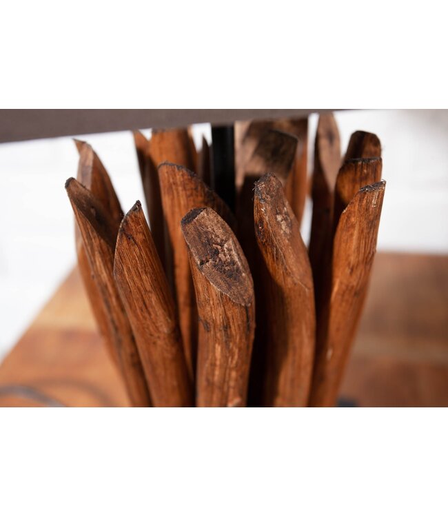 Invicta Interior Tafellamp EUPHORIA met bruine linnen kap in drijfhoutkleur - 36966