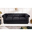 Invicta Interior Bank CHESTERFIELD 205 cm, binnenvering, 3-zits, fluweel, zwart - 47033