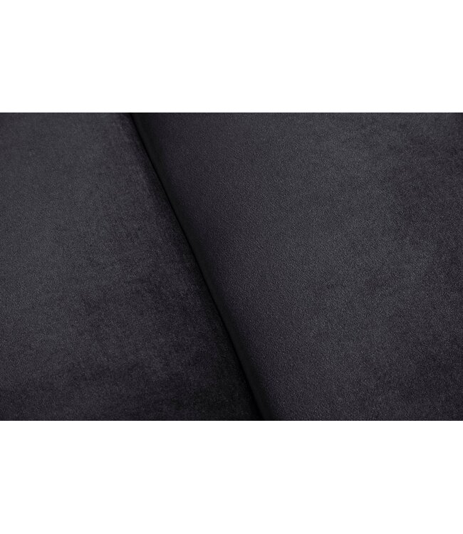 Invicta Interior Bank CHESTERFIELD 205 cm, binnenvering, 3-zits, fluweel, zwart - 47033