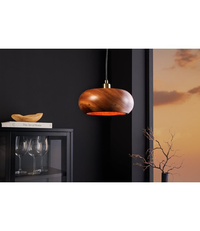 Invicta Interior Hanglamp ALVA 25 cm, ijzer en acaciahout, naturel - 47026