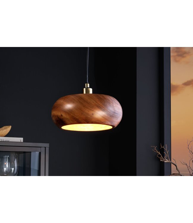 Invicta Interior Hanglamp ALVA 25 cm, ijzer en acaciahout, naturel - 47026