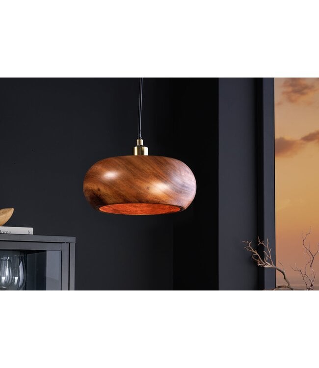 Invicta Interior Hanglamp ALVA 25 cm, ijzer en acaciahout, naturel - 47026