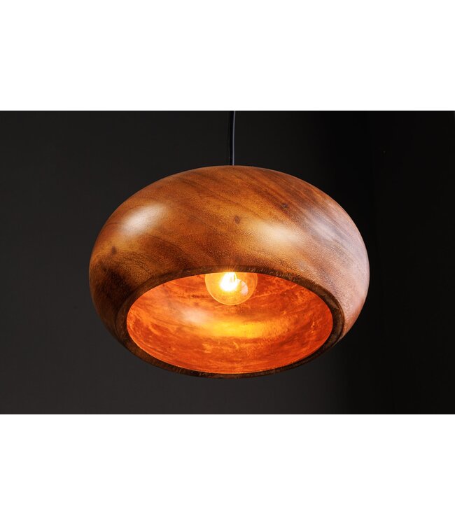 Invicta Interior Hanglamp ALVA 25 cm, ijzer en acaciahout, naturel - 47026