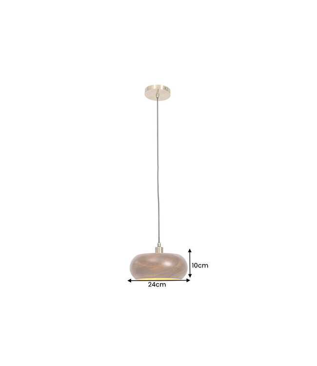 Invicta Interior Hanglamp ALVA 25 cm, ijzer en acaciahout, naturel - 47026
