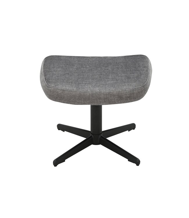 Invicta Interior Kruk VOGUE 45 cm draaibaar fluweelgrijs met zwart metalen frame - 46704