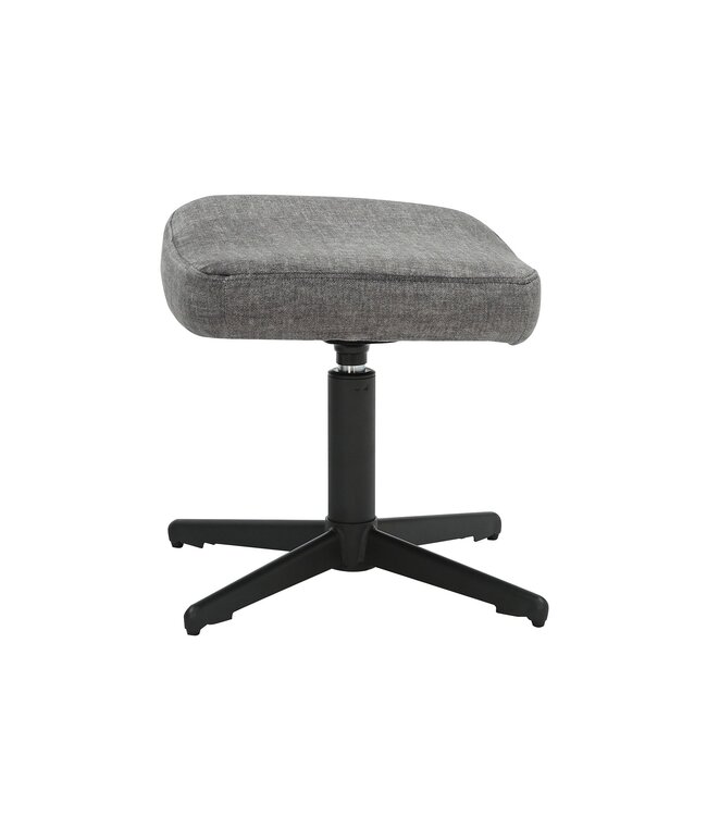 Invicta Interior Kruk VOGUE 45 cm draaibaar fluweelgrijs met zwart metalen frame - 46704