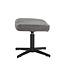 Invicta Interior Kruk VOGUE 45 cm draaibaar fluweelgrijs met zwart metalen frame - 46704