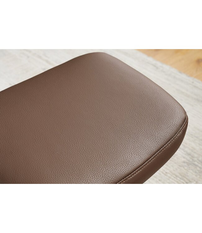 Invicta Interior Kruk VOGUE 45 cm, draaibaar, kunstleer, bruin, met zwart metalen frame - 47721