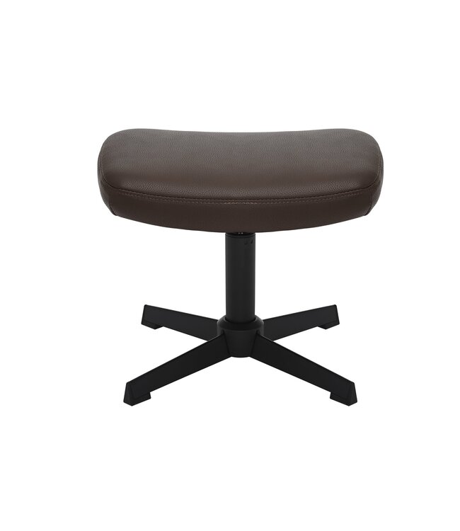 Invicta Interior Kruk VOGUE 45 cm, draaibaar, kunstleer, bruin, met zwart metalen frame - 47721