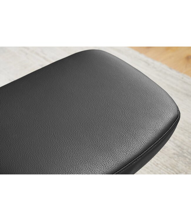 Invicta Interior Kruk VOGUE 45 cm, draaibaar, kunstleer, zwart, met zwart metalen frame - 47719