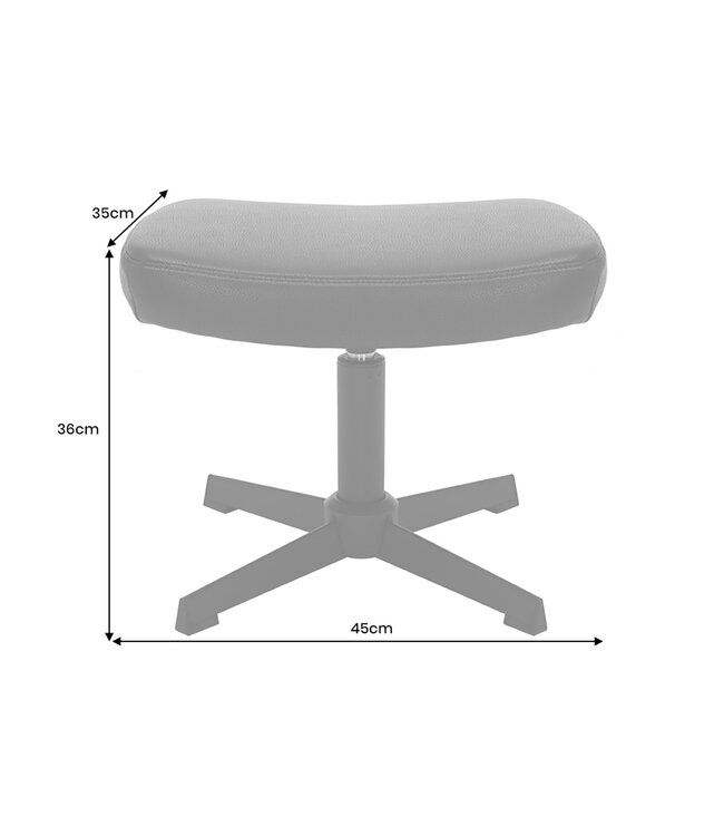 Invicta Interior Kruk VOGUE 45 cm, draaibaar, kunstleer, zwart, met zwart metalen frame - 47719