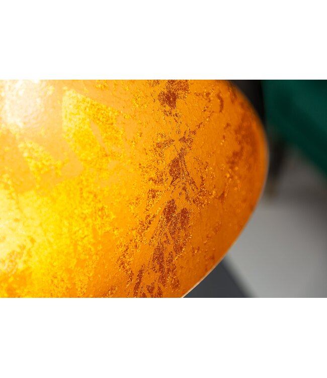 Invicta Interior Hanglamp GLOW zwart met bladgoudkleurige binnenkant - 41320