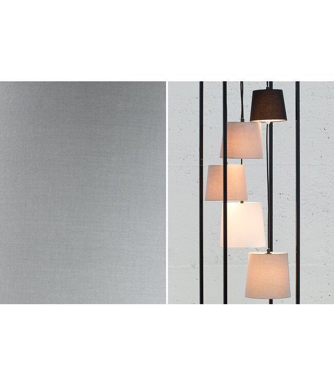 Invicta Interior Vloerlamp LEVELS 180cm 5 linnen kappen zwart grijs - 38685