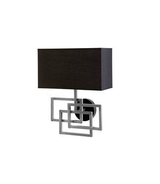 Invicta Interior Wandlamp LEONOR zilver met zwarte kap - 41674