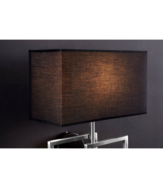 Invicta Interior Wandlamp LEONOR zilver met zwarte kap - 41674