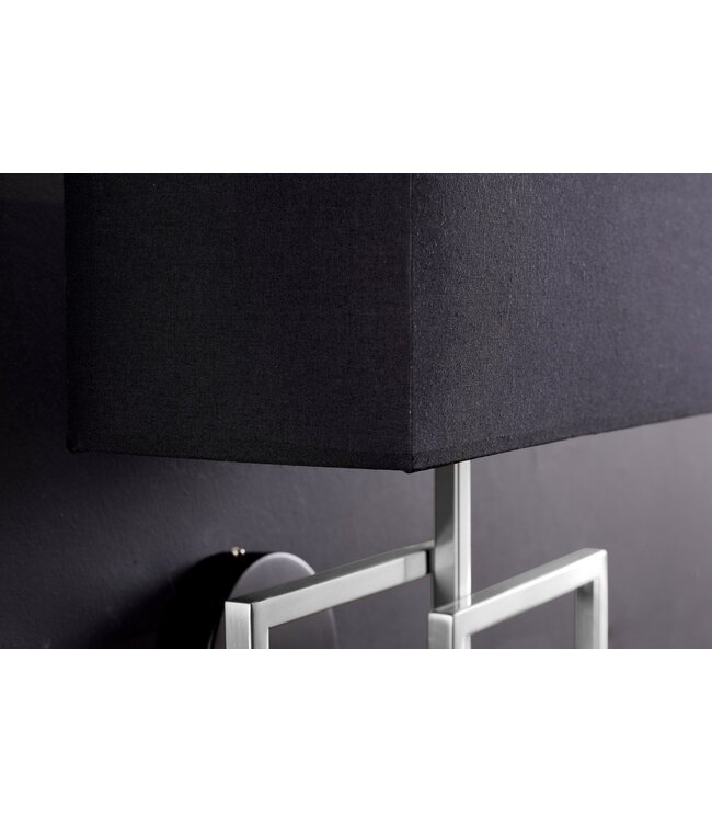 Invicta Interior Wandlamp LEONOR zilver met zwarte kap - 41674