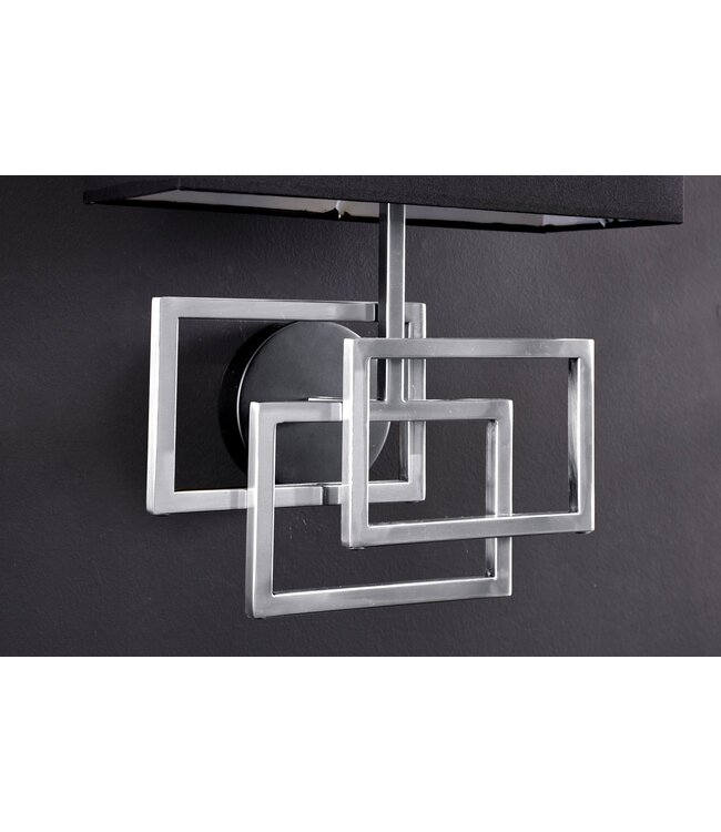 Invicta Interior Wandlamp LEONOR zilver met zwarte kap - 41674