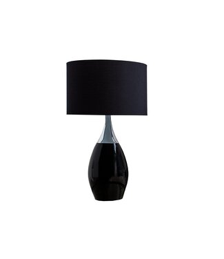 Invicta Interior Tafellamp CARLA 60 cm linnen kap zwart - 37005