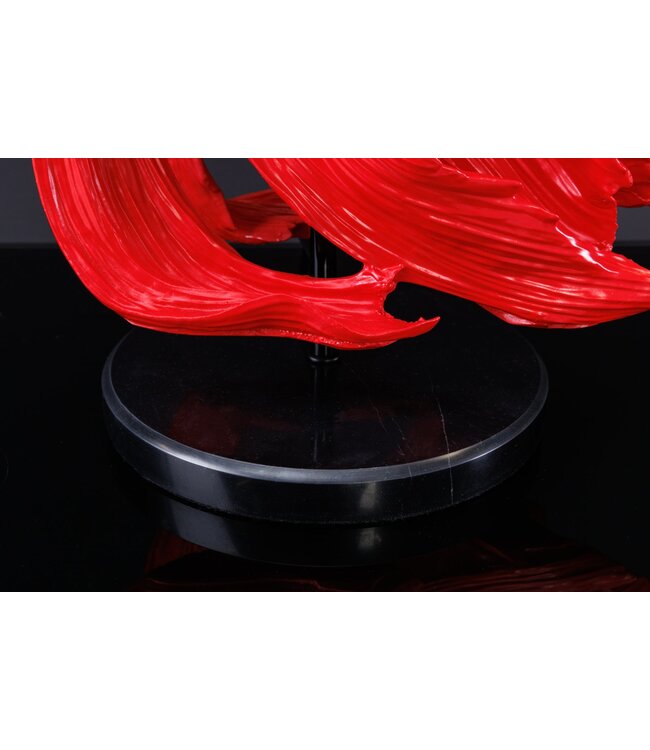 Invicta Interior Tafellamp CROWNTAIL 65 cm, rode lampenkap van polyhars, zwart - 43171