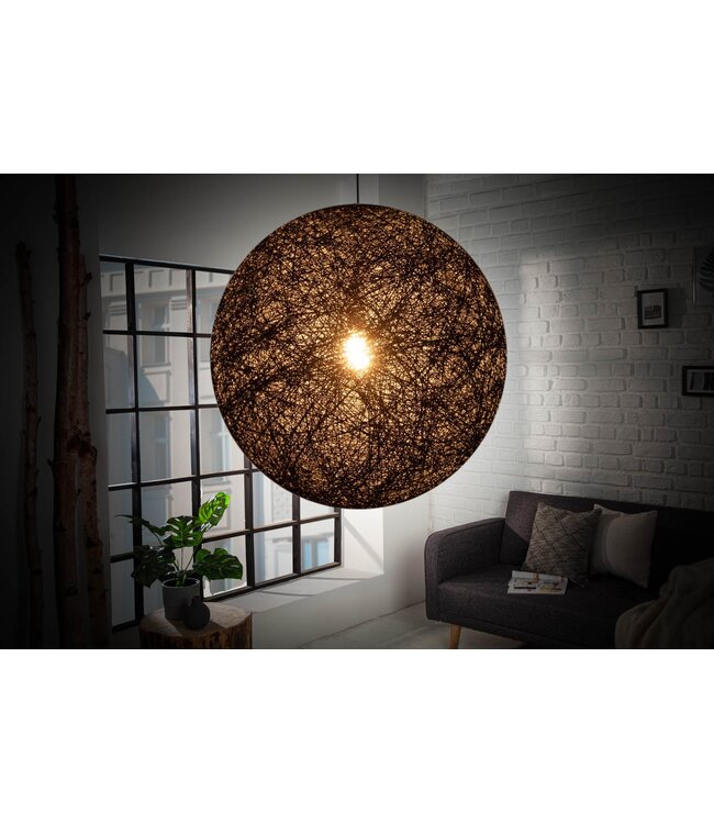 Invicta Interior Hanglamp COCOONING 60cm zwart abacá - 11015