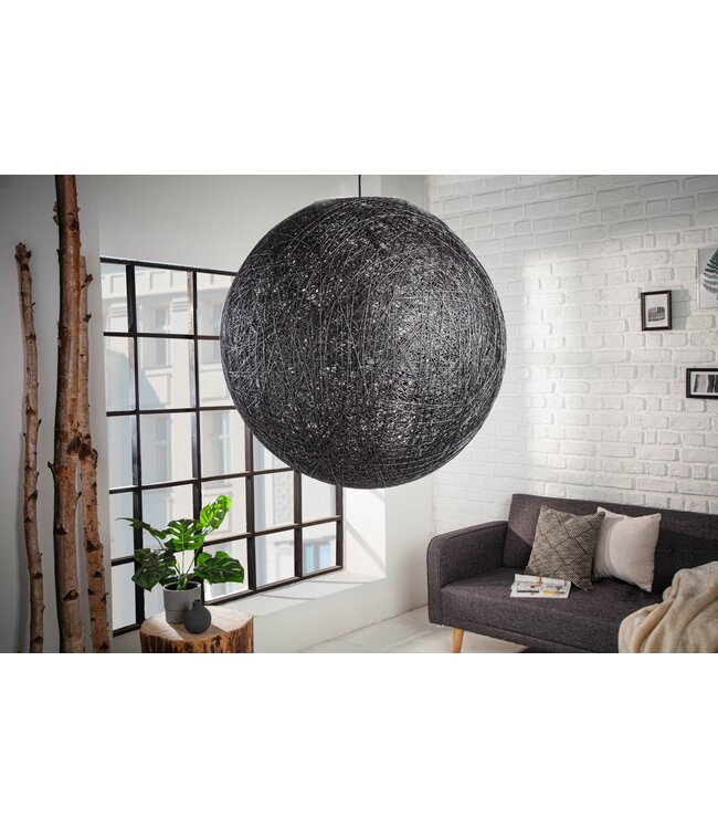 Invicta Interior Hanglamp COCOONING 60cm zwart abacá - 11015