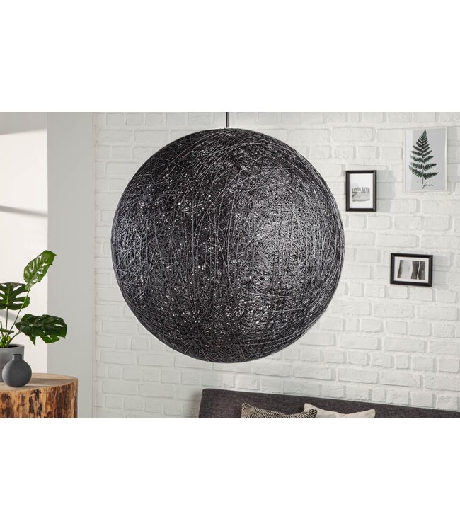 Invicta Interior Hanglamp COCOONING 60cm zwart abacá - 11015