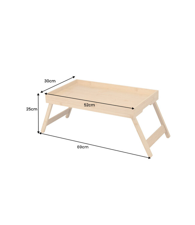 Invicta Interior Lagoon Spa dienblad 50 cm, natuurlijke bamboe, opvouwbaar. - 47978