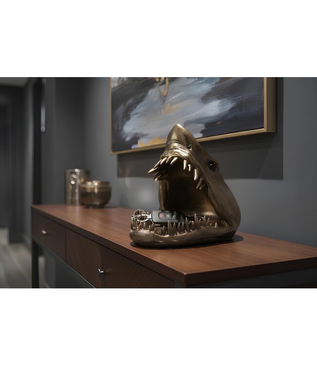 Invicta Interior Decoratief beeldje HAAI 25 cm brons met opbergvak - 48015