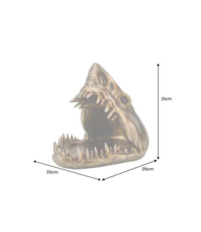 Invicta Interior Decoratief beeldje HAAI 25 cm brons met opbergvak - 48015