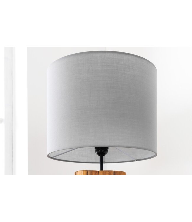 Invicta Interior Lampenkap 30x23x30cm grijs linnen voor tafellamp - 39727