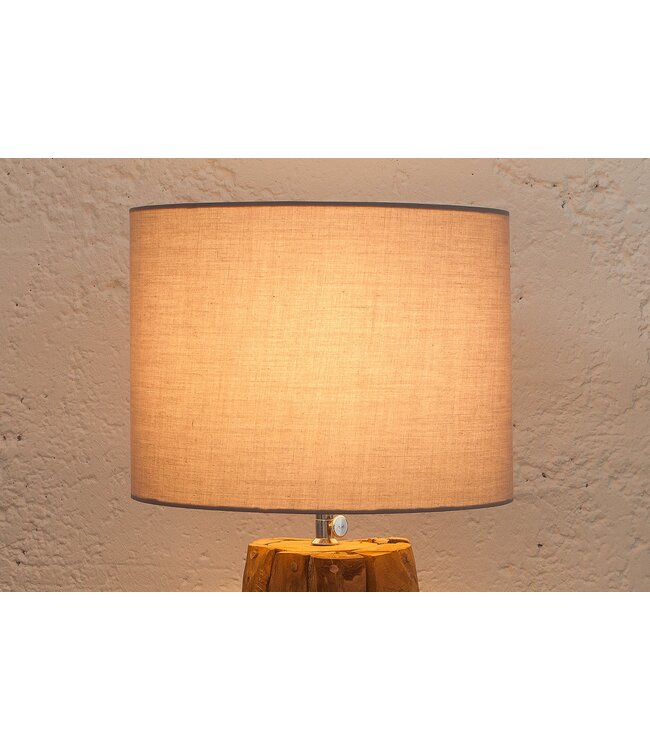 Invicta Interior Lampenkap 30x23x30cm grijs linnen voor tafellamp - 39727