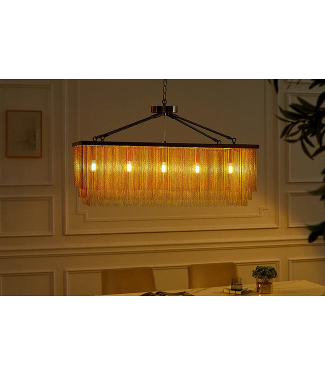 Invicta Interior Hanglamp ROYAL 80 cm met fijne gouden metalen kettingen - 43760